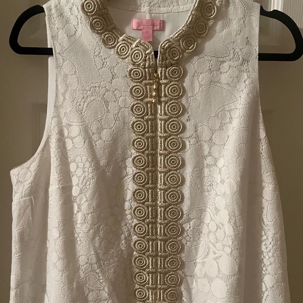 Lilly Pulitzer White and Gold Dress - Picture 3 of 5